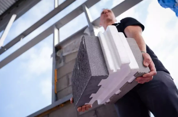 Installation d’un bloc Isobloc ZÉRO sur chantier de construction durable
