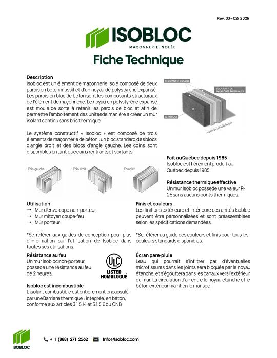 Aperçu du document - Fiche technique Isobloc