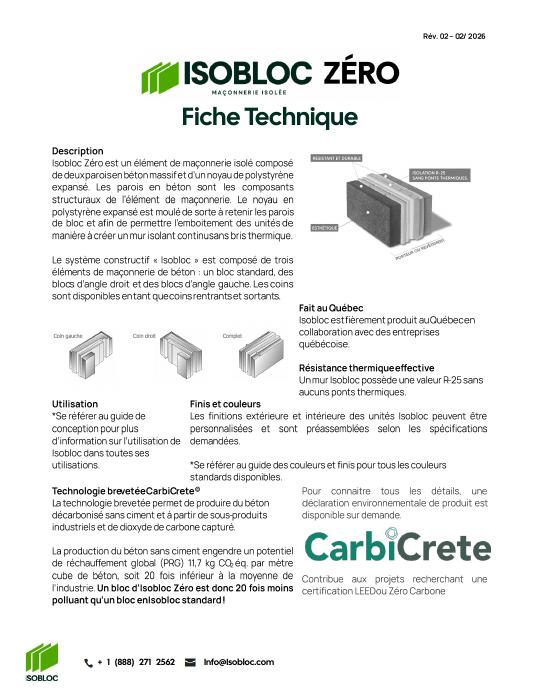 Aperçu du document - Fiche Isobloc ZÉRO