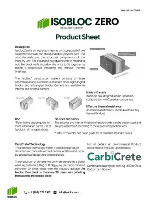 Document preview - Isobloc ZERO sheet