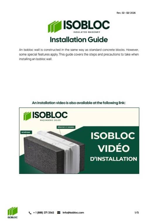 Document preview - Isobloc installation guide